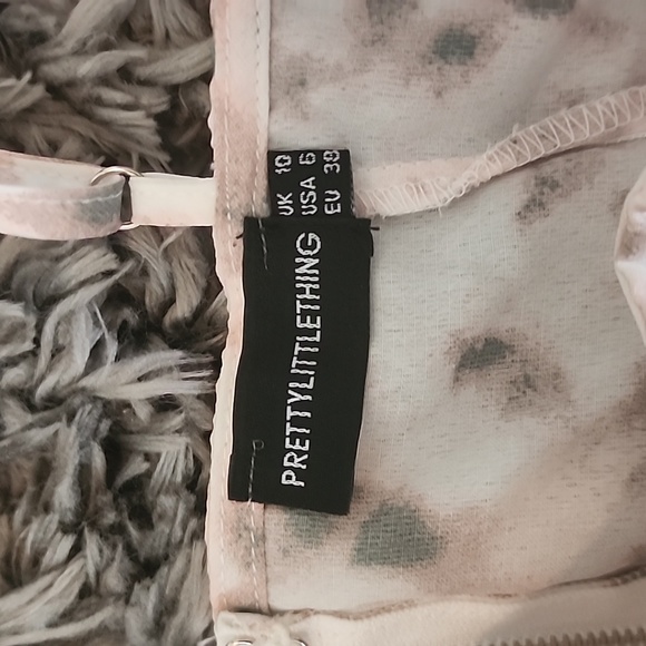 Pretty Little Thing Light Pink Tie Dye Structured Corset Top Size 6 - Picture 4 of 6